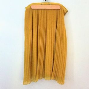 chiffon pleated yellow ZARA skirt SZ L